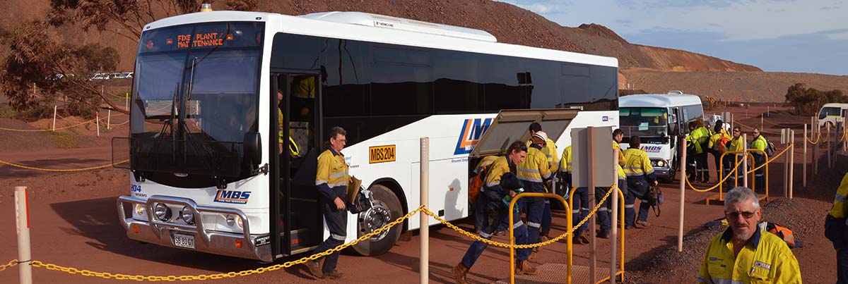 Mine Bus Services fleet on site